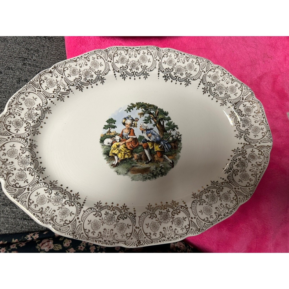 Royal Queen First Quality Original Warranted 22kt Gold Serving Plate Vintage